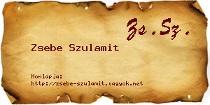 Zsebe Szulamit névjegykártya